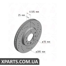 Тормозной диск 285x25  ZIMMERMANN 430149852 (аналог FIAT 46836491 для  OPEL, Chevrolet, GM VECTRA C)