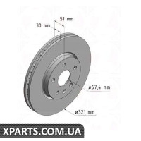 Гальмівний диск Zimmermann 430261520 (аналог OPEL 569422 для OPEL, Chevrolet, GM INSIGNIA)