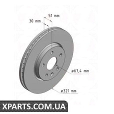 Тормозной диск   Zimmermann 430261520 (аналог OPEL 569422 для  OPEL, Chevrolet, GM INSIGNIA)