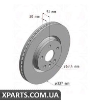 Гальмівний диск 337x30 ZIMMERMANN 430261620 (аналог OPEL 569081 для OPEL, Chevrolet, GM INSIGNIA)