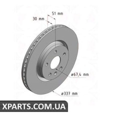 Тормозной диск 337x30  ZIMMERMANN 430261620 (аналог OPEL 569081 для  OPEL, Chevrolet, GM INSIGNIA)