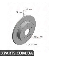 Гальмівний диск 292x12 ZIMMERMANN 430261720 (аналог OPEL 569127 для OPEL, Chevrolet, GM INSIGNIA)