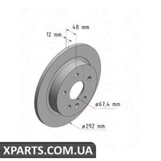 Тормозной диск 292x12  ZIMMERMANN 430261720 (аналог OPEL 569127 для  OPEL, Chevrolet, GM INSIGNIA)