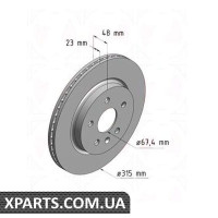 Гальмівний диск 315x23 ZIMMERMANN 430261820 (аналог OPEL 569128 для OPEL, Chevrolet, GM INSIGNIA)