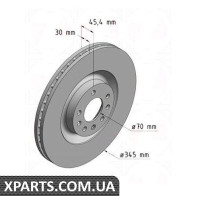 Гальмівний диск 345x30 ZIMMERMANN 430262020 (аналог OPEL 569154 для OPEL, Chevrolet, GM VECTRA C 28V6 TURBO OPC)