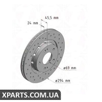 Гальмівний диск Zimmermann 440312252 (аналог MITSUBISHI 4615A006 для MITSUBISHI OUTLANDER)
