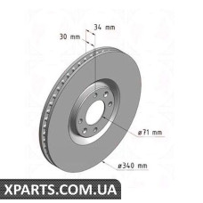 Гальмівний диск ZIMMERMANN 440312720 (для PEUGEOT 308 16 THP 10-PRZУD)