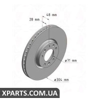 Гальмівний диск ZIMMERMANN 440312820 (аналог OPEL 3641958 для PEUGEOT 508)