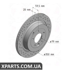 Тормозной диск 350x20 ZIMMERMANN 450520352 (аналог LAND ROVER SDB000642)