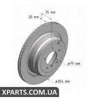 Диск гальмівний 354x20 ZIMMERMANN 450520620 (аналог LAND ROVER SDB500202 для RANGE ROVER)