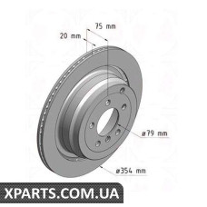 Тормозной диск 354x20  ZIMMERMANN 450520620 (аналог LAND ROVER SDB500202 для  RANGE ROVER)