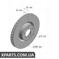 Гальмівний диск ZIMMERMANN 450521220 (аналог LAND ROVER LR016176)