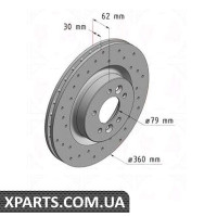 Диск гальмівний 360x30 ZIMMERMANN 450521352 (аналог LAND ROVER LR038934 для RANGE ROVER SPORT)