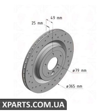 Диск гальмівний 365x25 ZIMMERMANN 450521652 (аналог LAND ROVER LR033303 для RANGE ROVER SPORT)