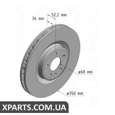 Тормозной диск   ZIMMERMANN 460155320 (аналог PORSCHE 95B615302 для  PORSCHE MACAN)