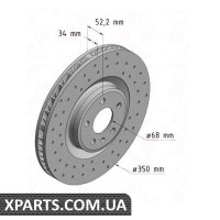 Гальмівний диск 350x34 ZIMMERMANN 460155352 (аналог PORSCHE 95B615302 для PORSCHE MACAN)