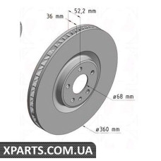 Гальмівний диск 360x36 ZIMMERMANN 460155520 (аналог PORSCHE 95B615302E для PORSCHE MACAN)