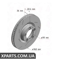 Гальмівний диск 360x36 ZIMMERMANN 460158020 (аналог PORSCHE 97035140300)