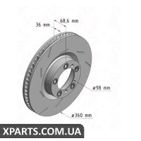 Гальмівний диск 360x36 ZIMMERMANN 460158120 (аналог PORSCHE 97035140400)