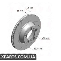Гальмівний диск Zimmermann 460158220 (аналог PORSCHE 298615601A для PORSCHE PANAMERA 09-LT)