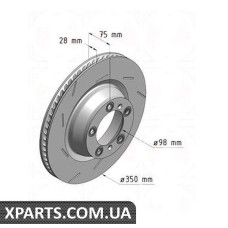 Задній гальмівний диск 350x28 ZIMMERMANN 460158720 (аналог PORSCHE 97035240600 для PORSCHE Panamera 4)