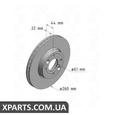 Тормозной диск Coat Z 259,6x22 ZIMMERMANN 470241620 (аналог NISSAN 40206AX600)