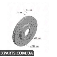 Гальмівний диск 296x26 ZIMMERMANN 470243252 (аналог RENAULT 402060002R для RENAULT LAGUNA)