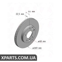 Тормозной диск 269x22,5  ZIMMERMANN 470243920 (аналог DACIA 402066300R для  Renault DUSTER)