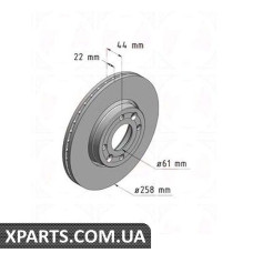 Гальмівний диск 258x22 ZIMMERMANN 470244120 (аналог MERCEDES BENZ 4154200101)