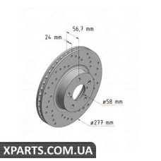 Тормозной диск передний 277x24  ZIMMERMANN 530245752 (аналог SUBARU 26310AA120 для  SUBARU Legacy 2)