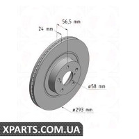 Гальмівний диск 293x24 ZIMMERMANN 530245820 (аналог SUBARU 26300AE060 для SUBARU FORESTER)