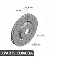 Гальмівний диск 316x30 ZIMMERMANN 530246452 (аналог SUBARU 26300AG000 для SUBARU LEGACY)