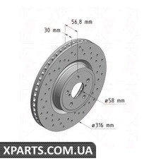 Тормозной диск 316x30  ZIMMERMANN 530246452 (аналог SUBARU 26300AG000 для  SUBARU LEGACY)