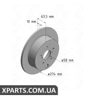 Гальмівний диск 274x10 ZIMMERMANN 530246620 (аналог SUBARU 26700FJ000 для SUBARU XV)