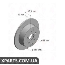 Тормозной диск 274x10  ZIMMERMANN 530246620 (аналог SUBARU 26700FJ000 для  SUBARU XV)