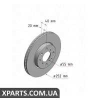 Гальмівний диск 252x20 ZIMMERMANN 540249120 (аналог OPEL 4708241 для SUZUKI SWIFT III)