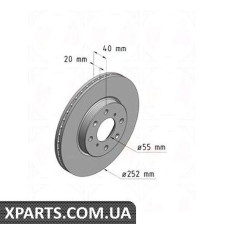 Гальмівний диск 252x20 ZIMMERMANN 540249120 (аналог OPEL 4708241 для SUZUKI SWIFT III)