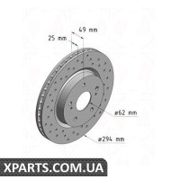 Гальмівний диск 295x25 ZIMMERMANN 540249452 (аналог SUZUKI 5521165J00 для SUZUKI GRAND VITARA)