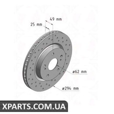 Тормозной диск 295x25  ZIMMERMANN 540249452 (аналог SUZUKI 5521165J00 для  SUZUKI GRAND VITARA)