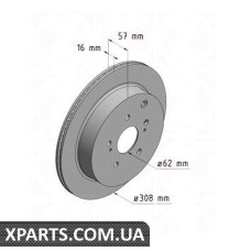 Тормозной диск 308x16 ZIMMERMANN 540249520 (аналог SUZUKI 5561177K01)