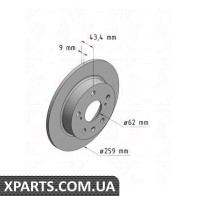 Гальмівний диск ZIMMERMANN 540530620 (аналог SUZUKI 5561170L00 для SUZUKI SX4 S-CROSS)
