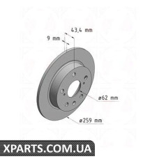 Тормозной диск   ZIMMERMANN 540530620 (аналог SUZUKI 5561170L00 для  SUZUKI SX4 S-CROSS)