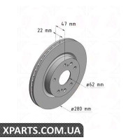 Гальмівний диск ZIMMERMANN 540531020 (аналог SUZUKI 5531161M00 для SUZUKI SX4 S-CROSS)
