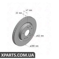 Гальмівний диск ZIMMERMANN 540531020 (аналог SUZUKI 5531161M00 для SUZUKI SX4 S-CROSS)