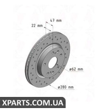 Гальмівний диск ZIMMERMANN 540531052 (аналог SUZUKI 5531161M00 для SUZUKI SX4 S-CROSS)