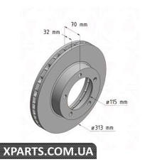 Тормозной диск 313x32  ZIMMERMANN 590257320 (аналог TOYOTA 4351260130 для  TOYOTA, LEXUS LAND CRUISER 100 98-08)