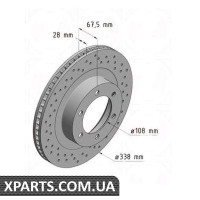 Гальмівний диск Zimmermann 590258652 (аналог TOYOTA 4351260150 для TOYOTA, LEXUS LAND CRUISER)