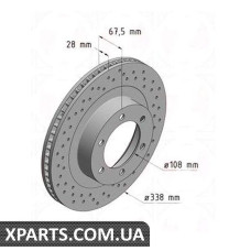 Тормозной диск   Zimmermann 590258652 (аналог TOYOTA 4351260150 для  TOYOTA, LEXUS LAND CRUISER)