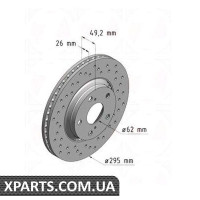 Диск гальмівний 295x26 ZIMMERMANN 590259752 (аналог TOYOTA 435120F030 для TOYOTA, LEXUS AVENSIS)