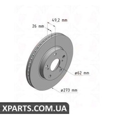 Гальмівний диск 273x26 ZIMMERMANN 590280220 (аналог TOYOTA 4351202180)